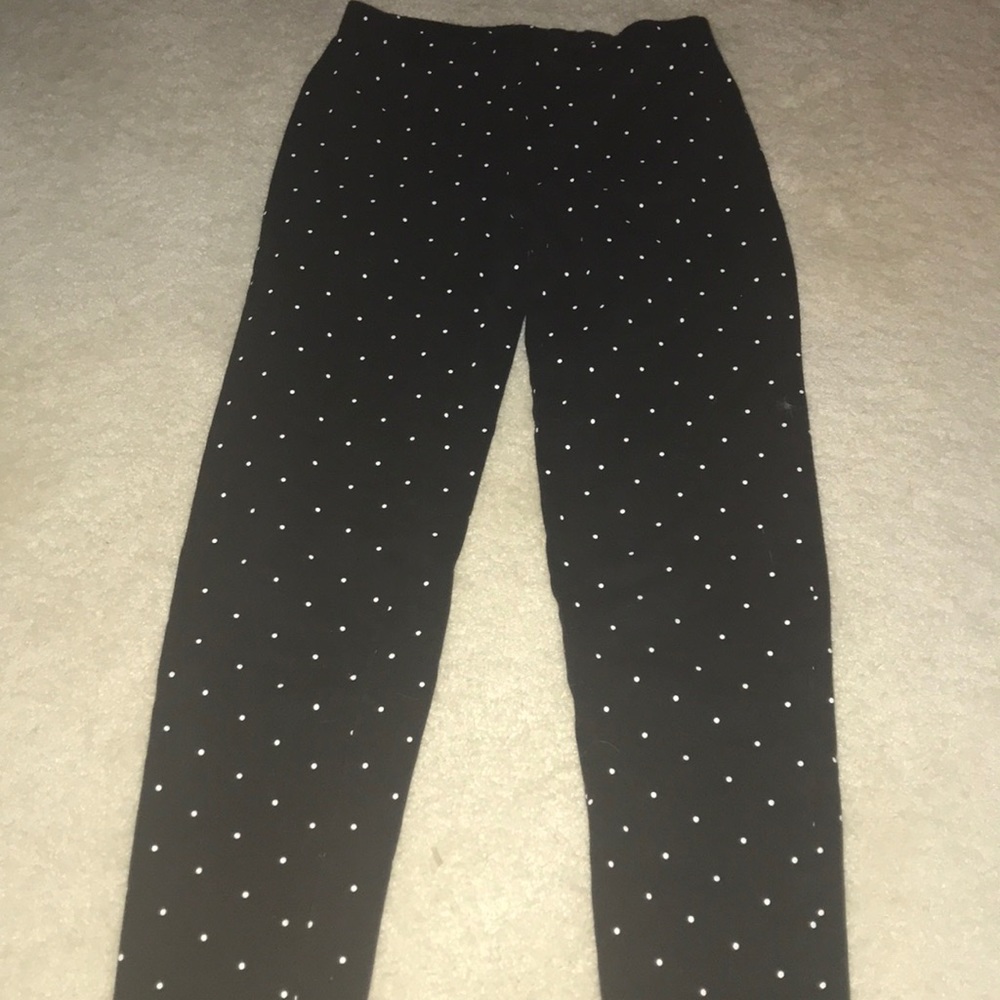 black polka dot leggings